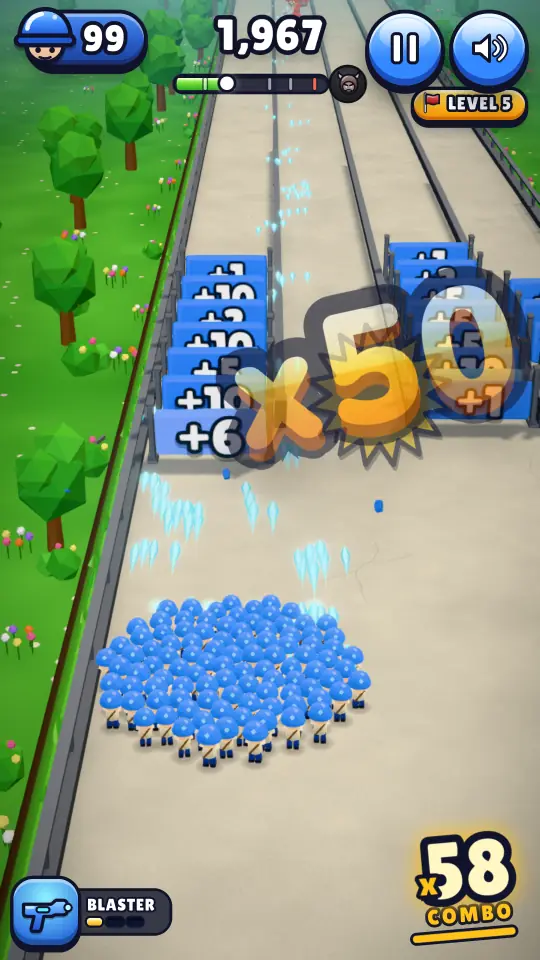 Shooting a multiply gate to grow the army